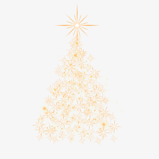 手绘闪闪发光的圣诞树