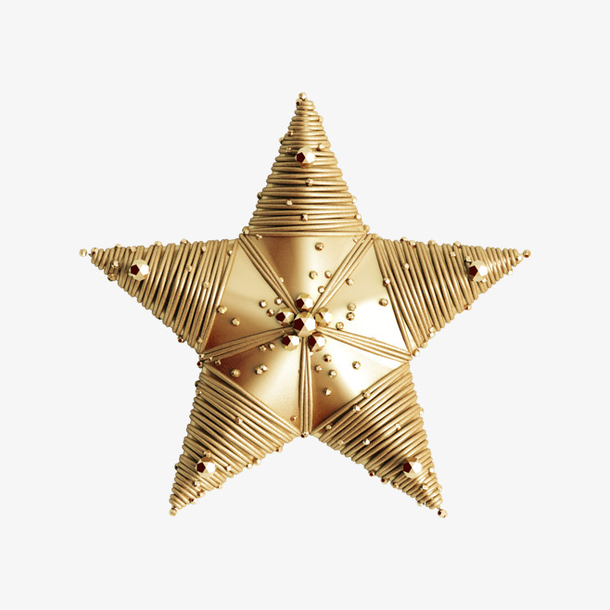圣诞节日素材-实心星星装饰