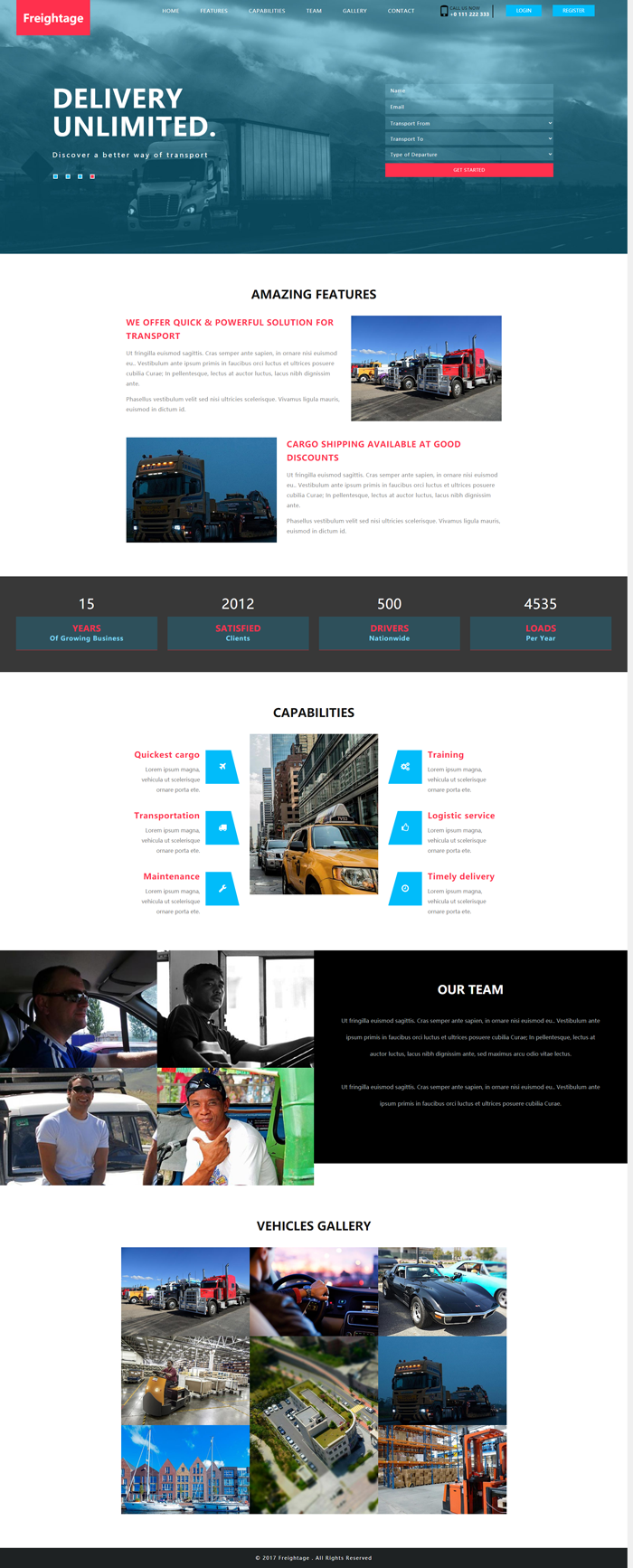 HTML简洁大气货运公司网站模板