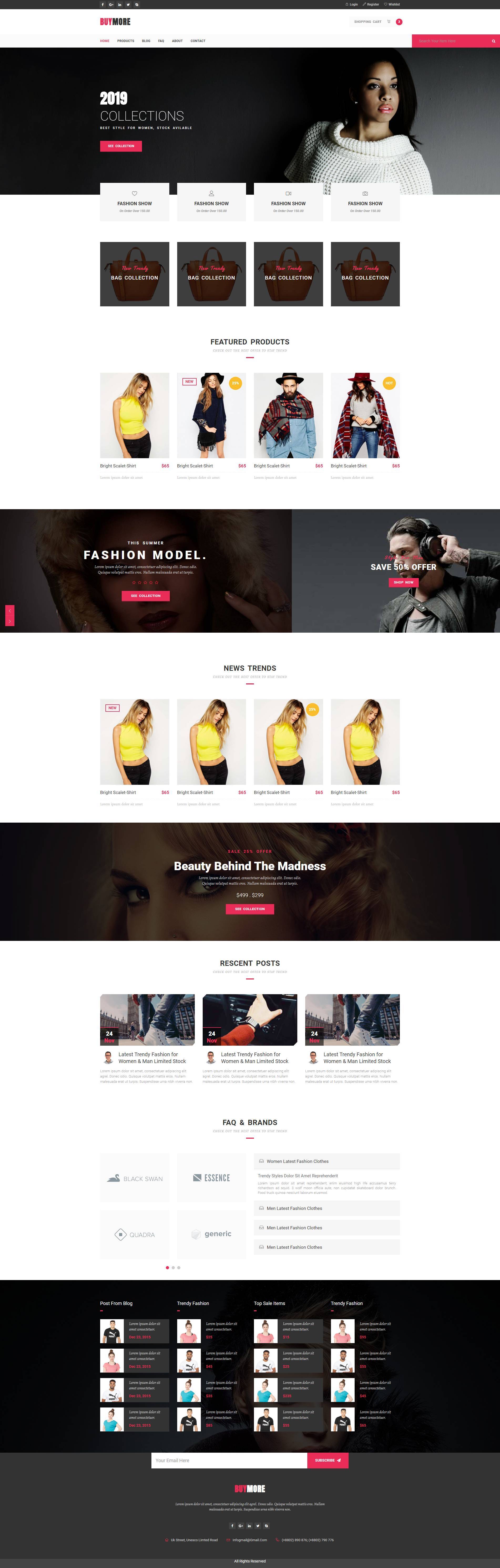 创意时尚html购物商城网站模板