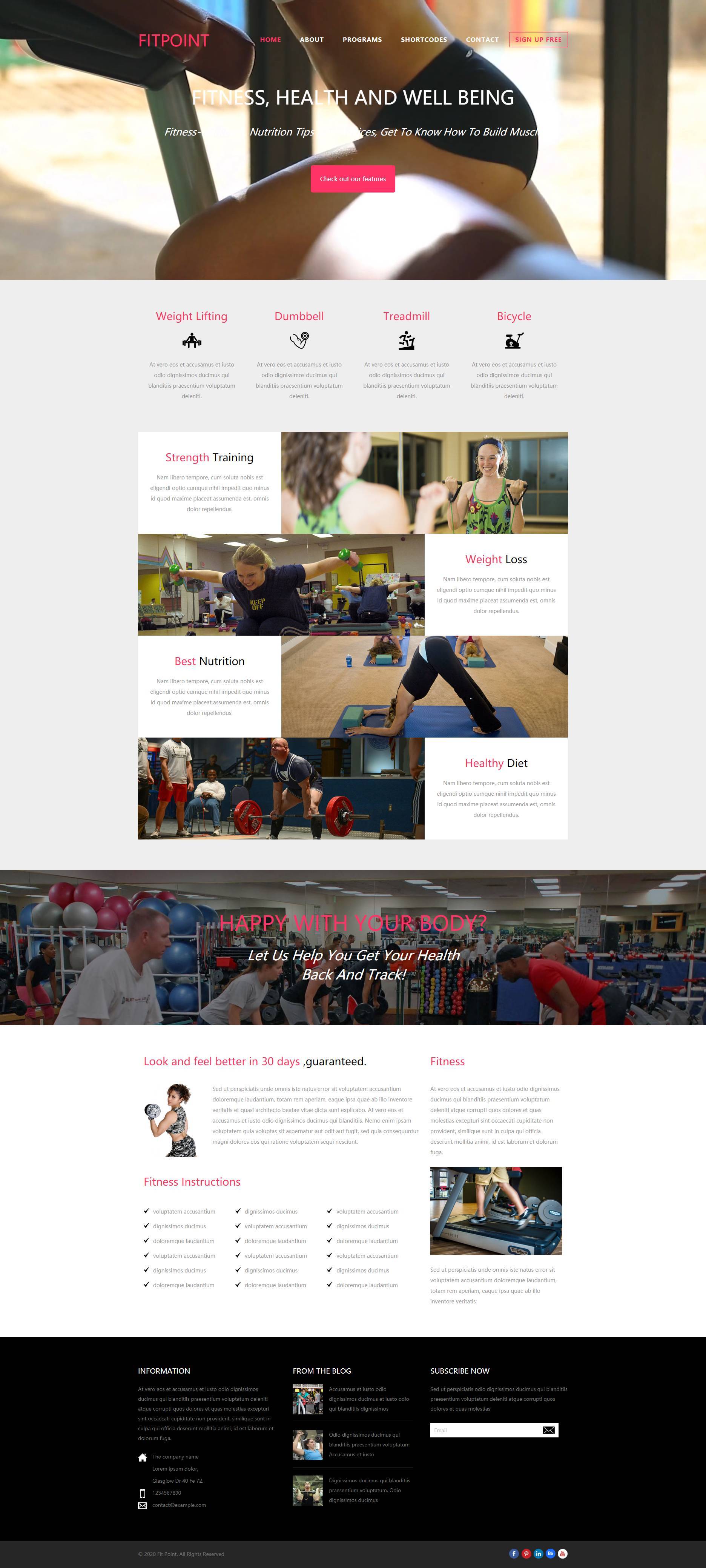 首页幻灯片播放设计健身运动网站模板
