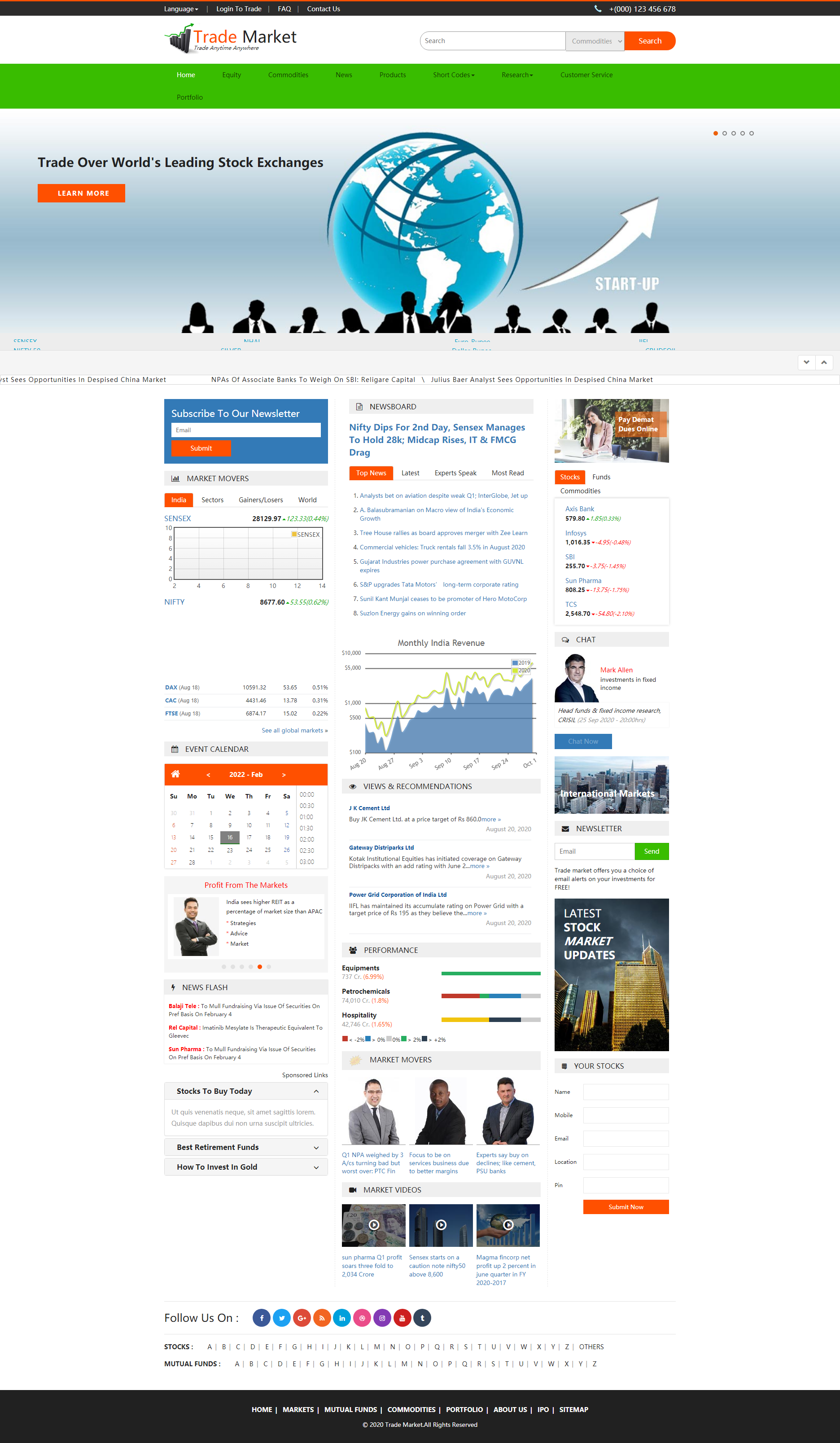 金融财经外汇市场资讯网站html模板