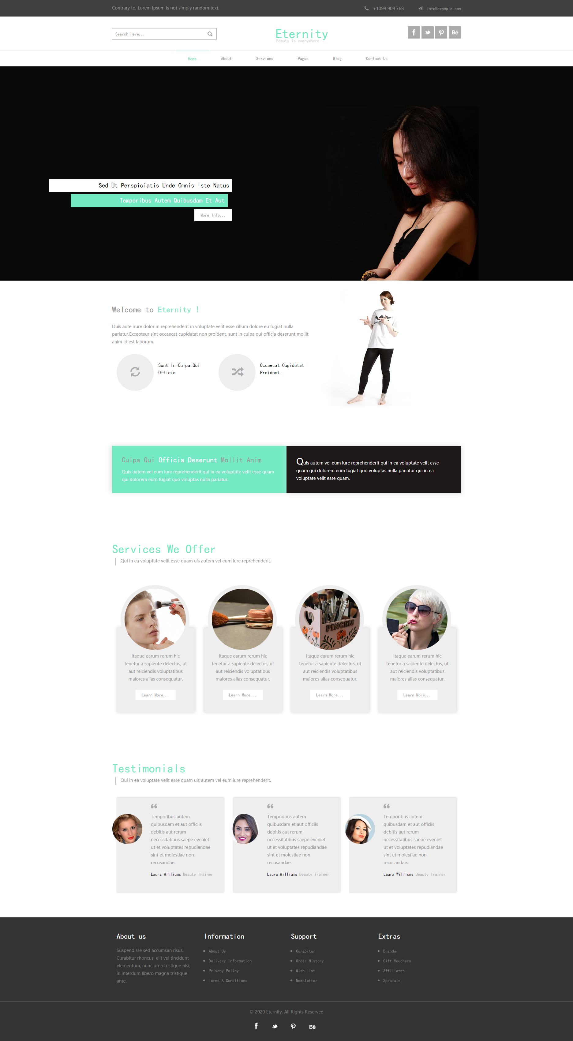 简约设计bootstrap美妆造型网站模板