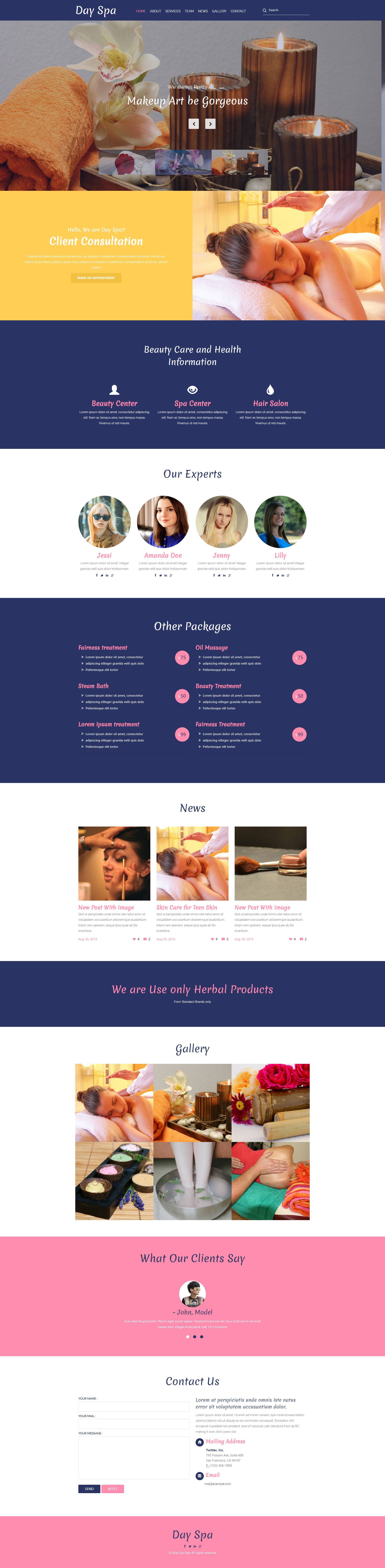 精美的html女性spa护理美容网站模板