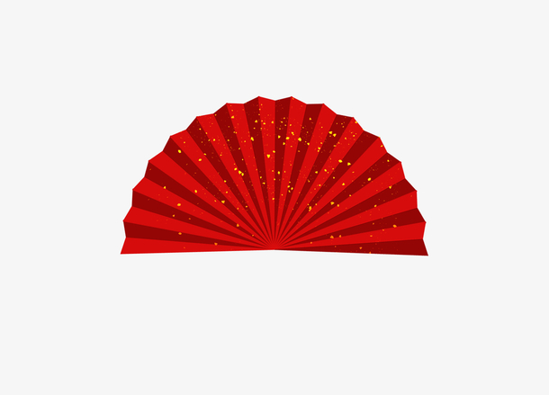 红色金粉中国风折扇