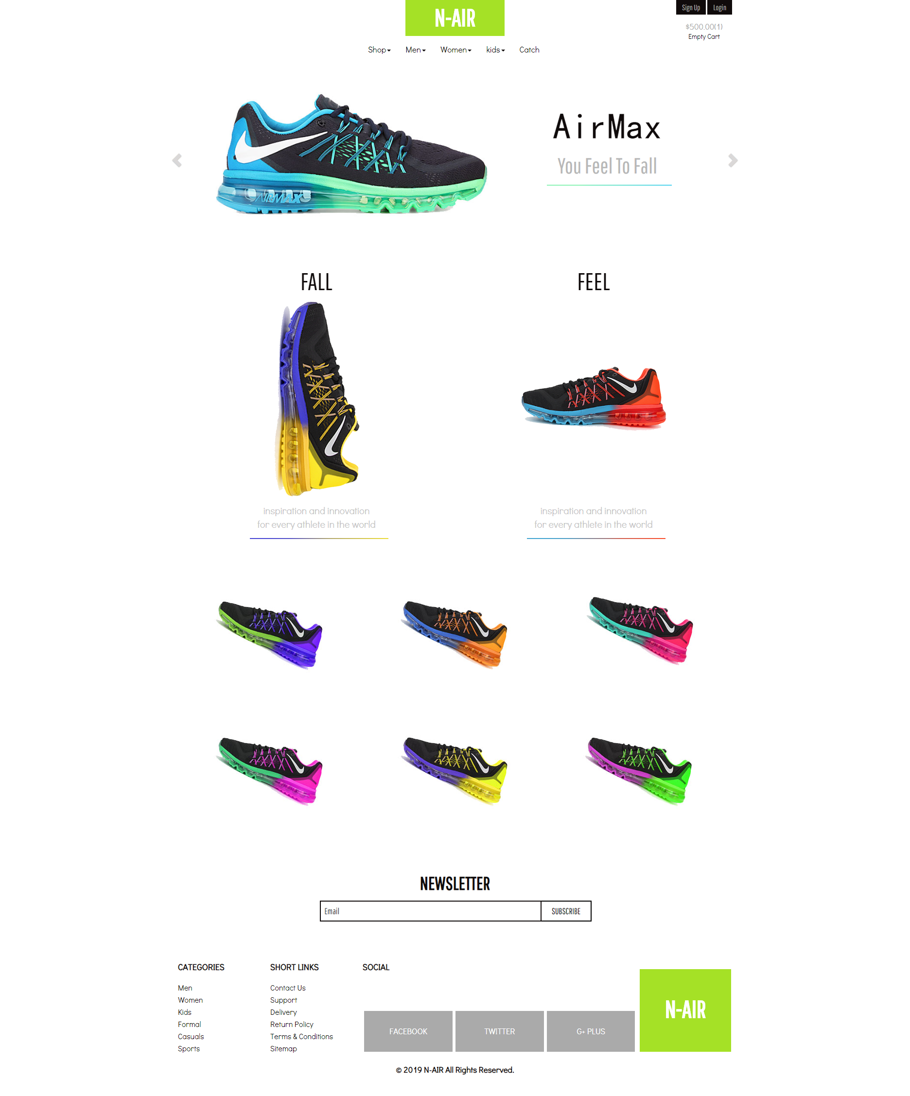 简洁响应式鞋子商城网站html模板