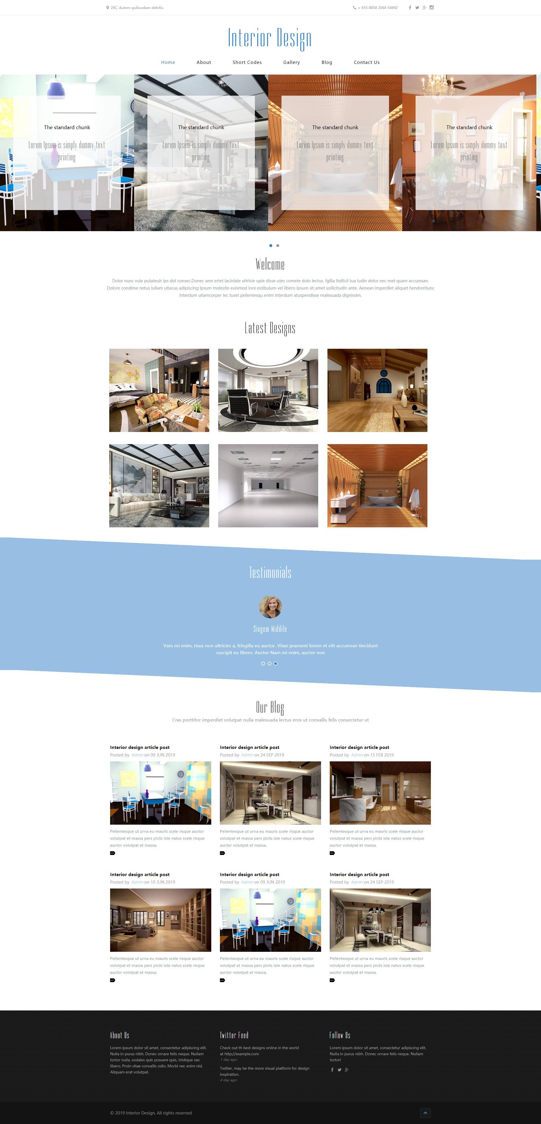 高级简约室内设计网站界面HTML5模板
