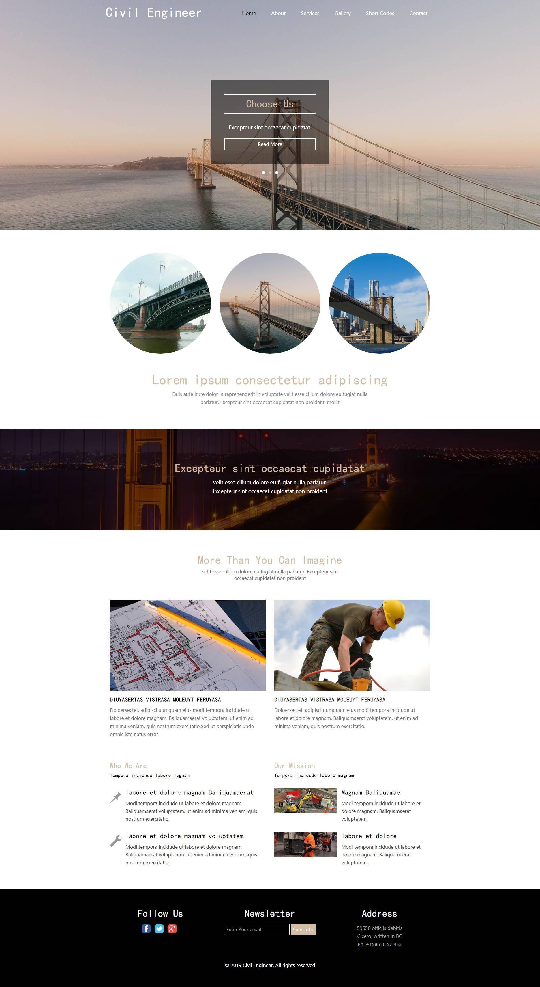 展示型土木工程桥梁建设企业网站html模板