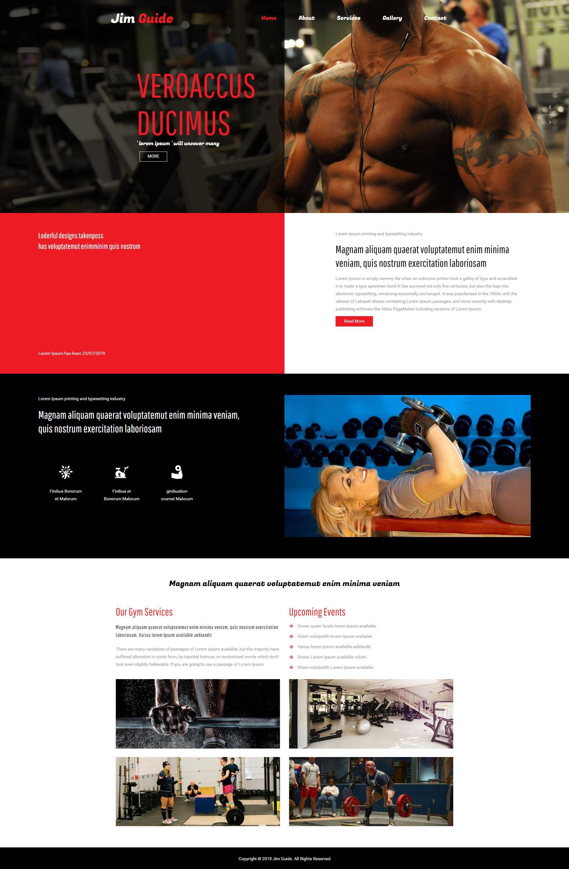 红黑设计宽屏运动健身网站html模板