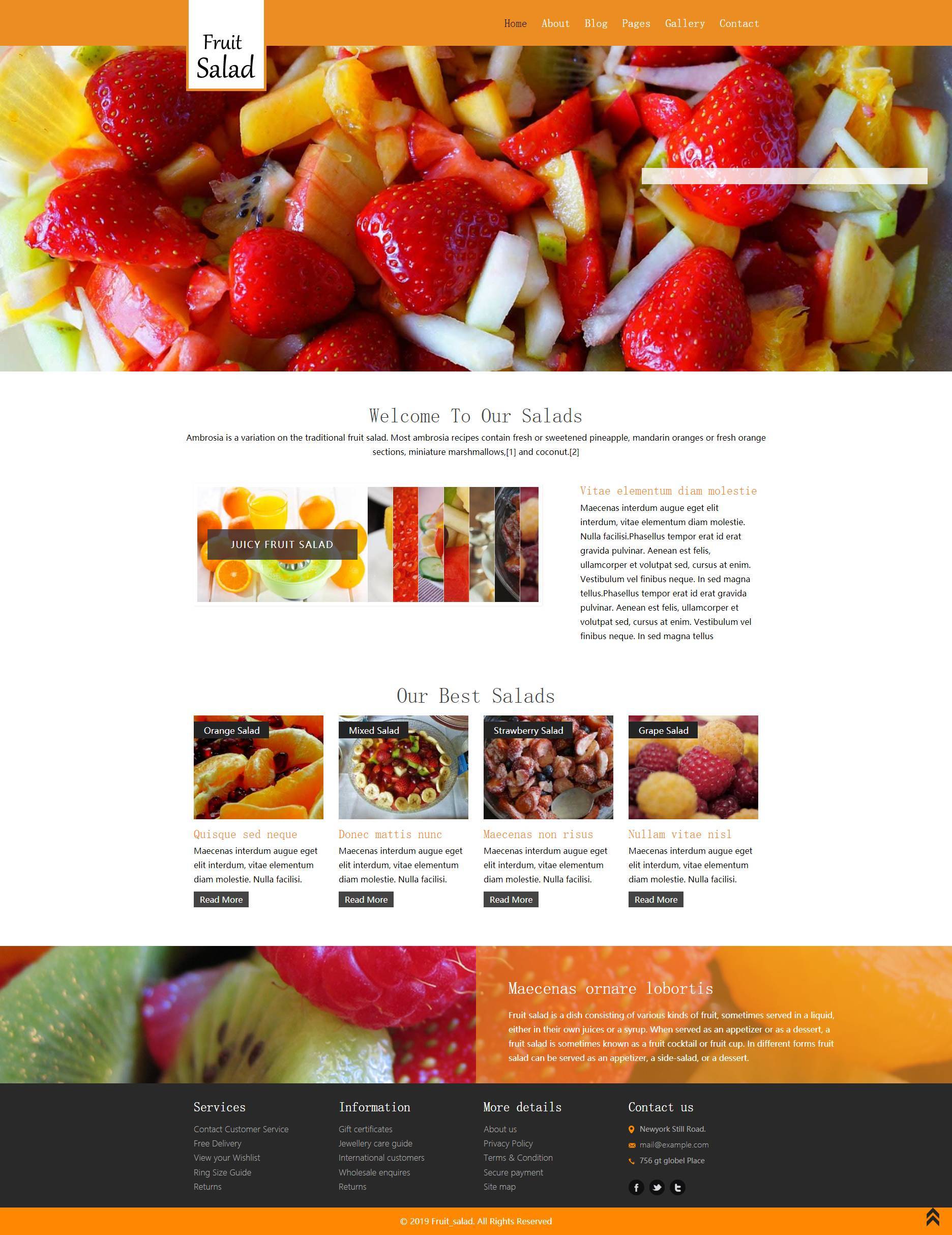 大气的html水果沙拉食品类网站模板
