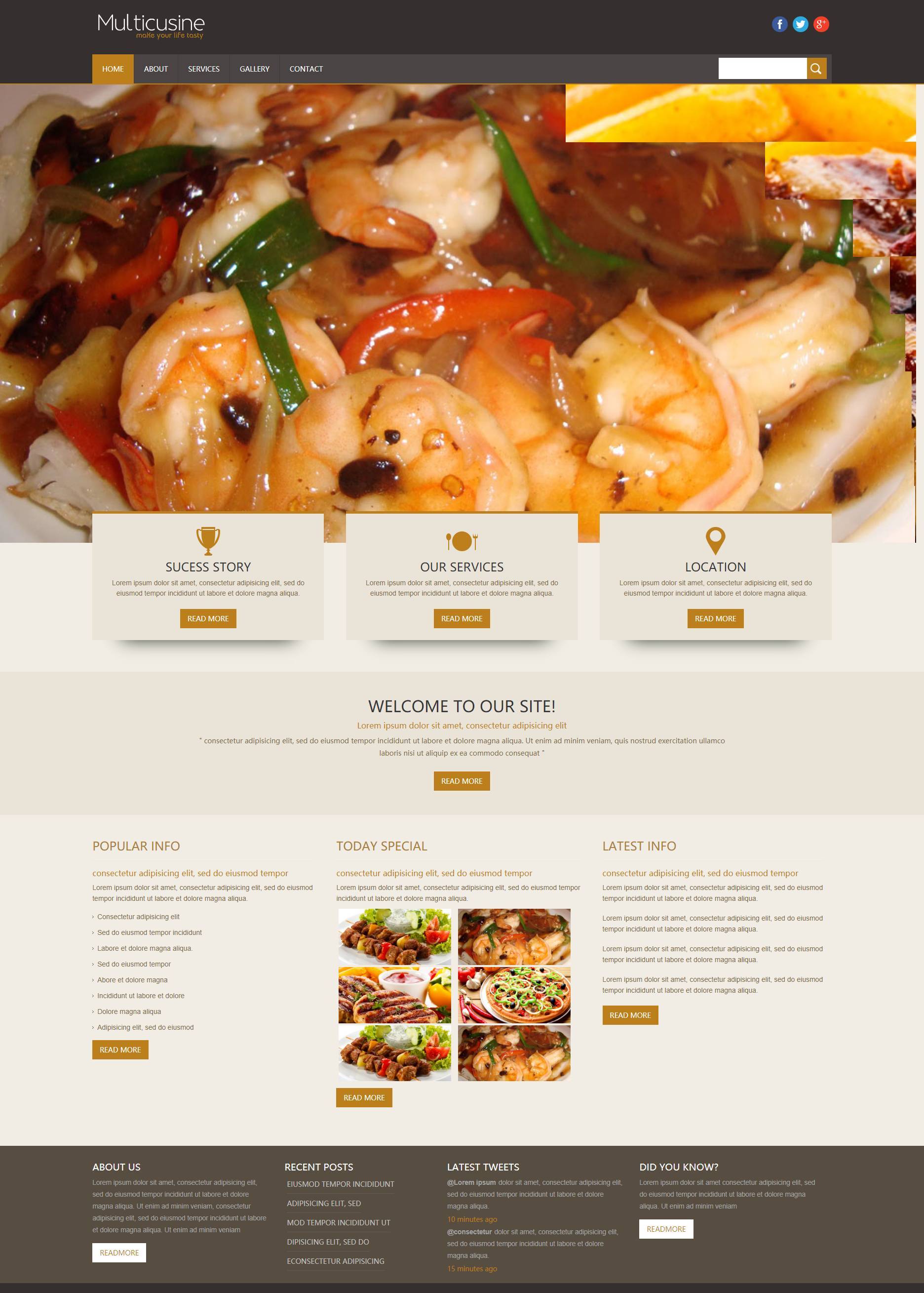 餐饮行业美食网站HTML5响应式电脑手机分端模板