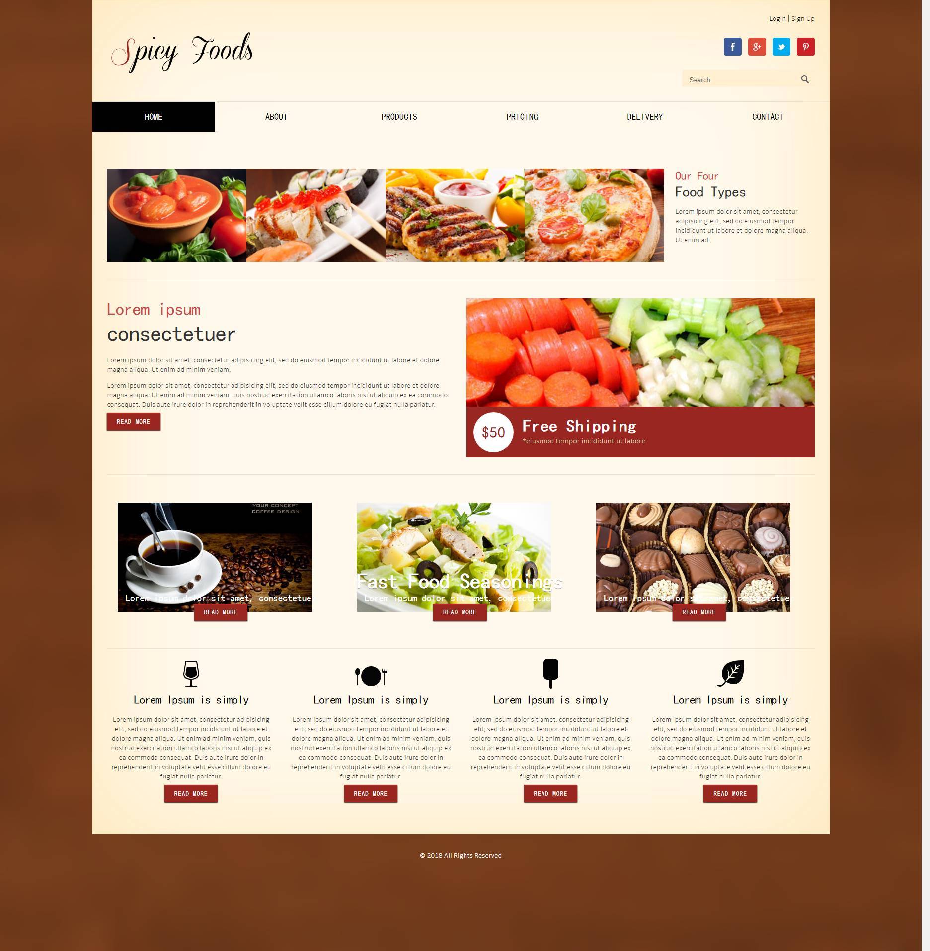 多用途餐厅美食外卖网站模板美食电脑手机分端网站html模板