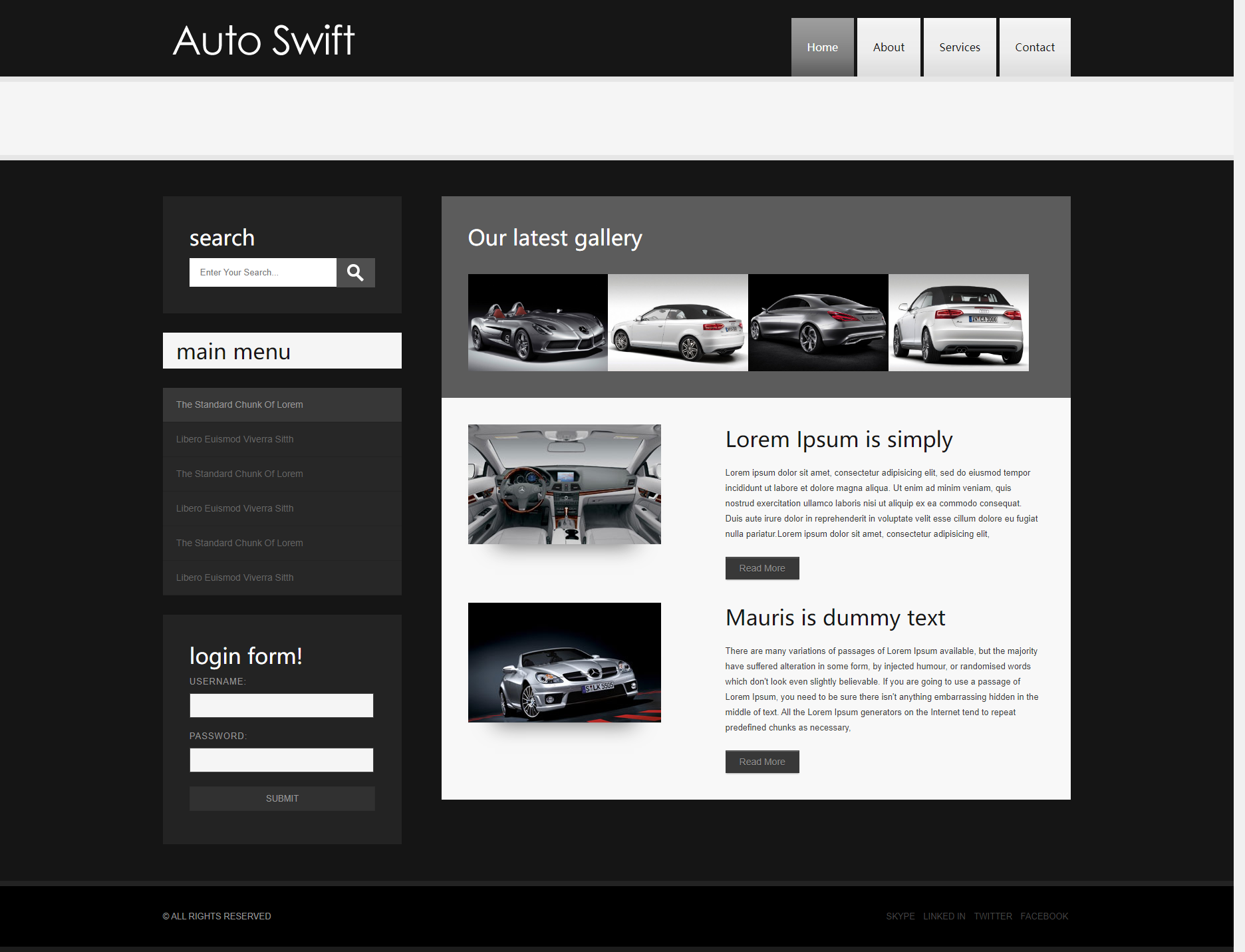 HTML精简易用黑色汽车主题电脑手机分端网站模板