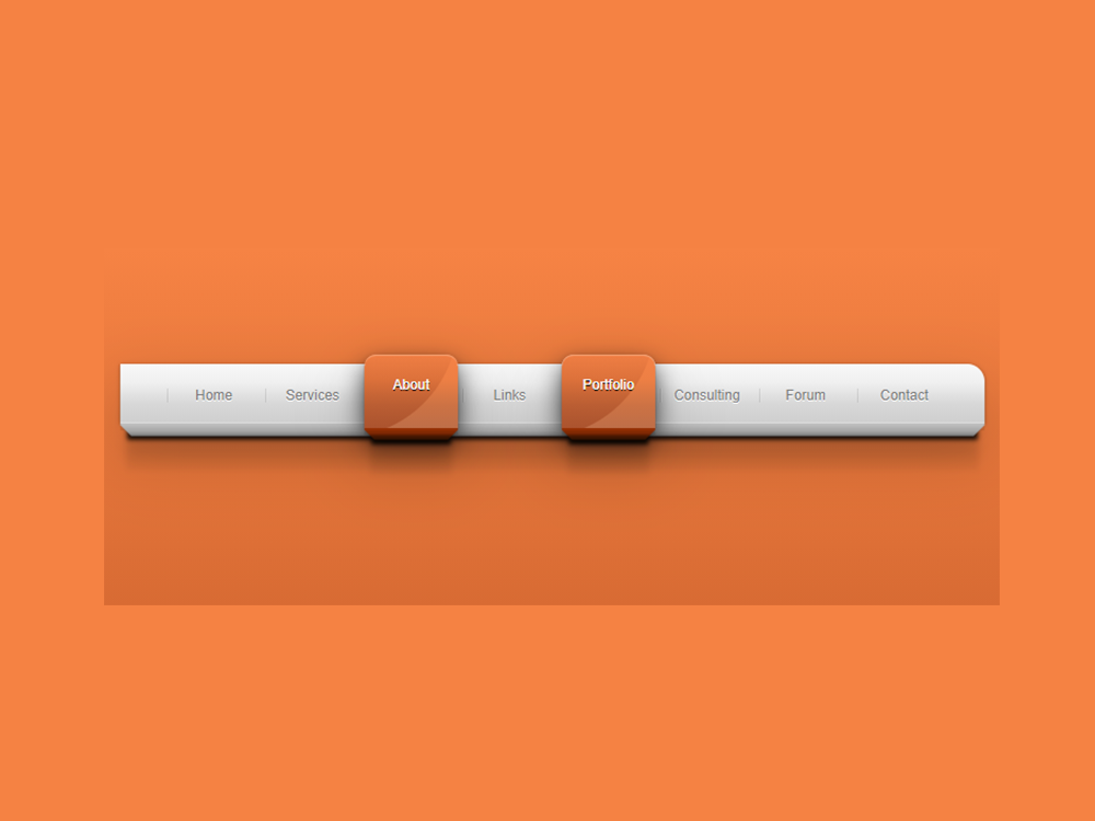 CSS3实用美观的橙色3d菜单