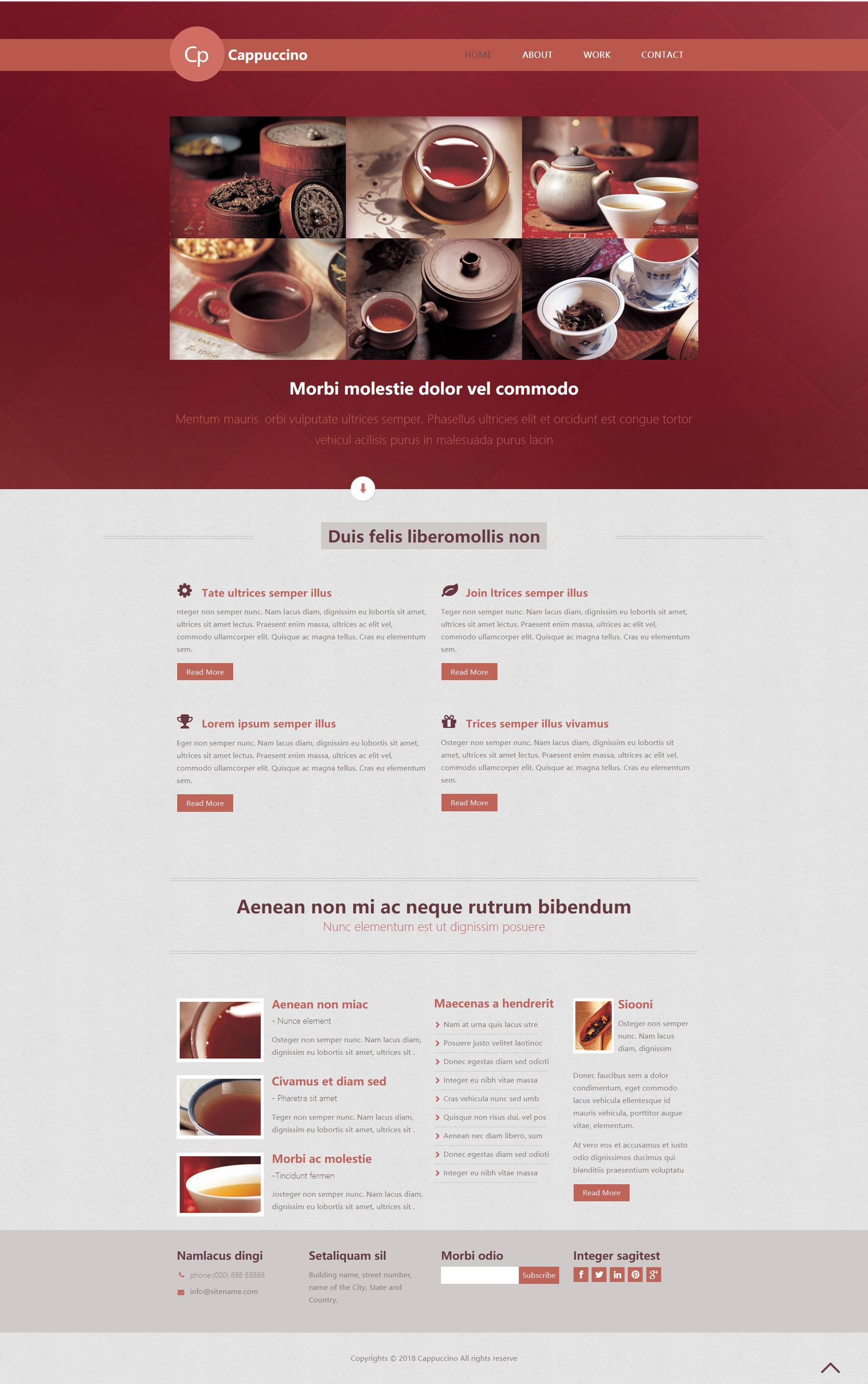 砖红色html咖啡红茶饮品网站模板
