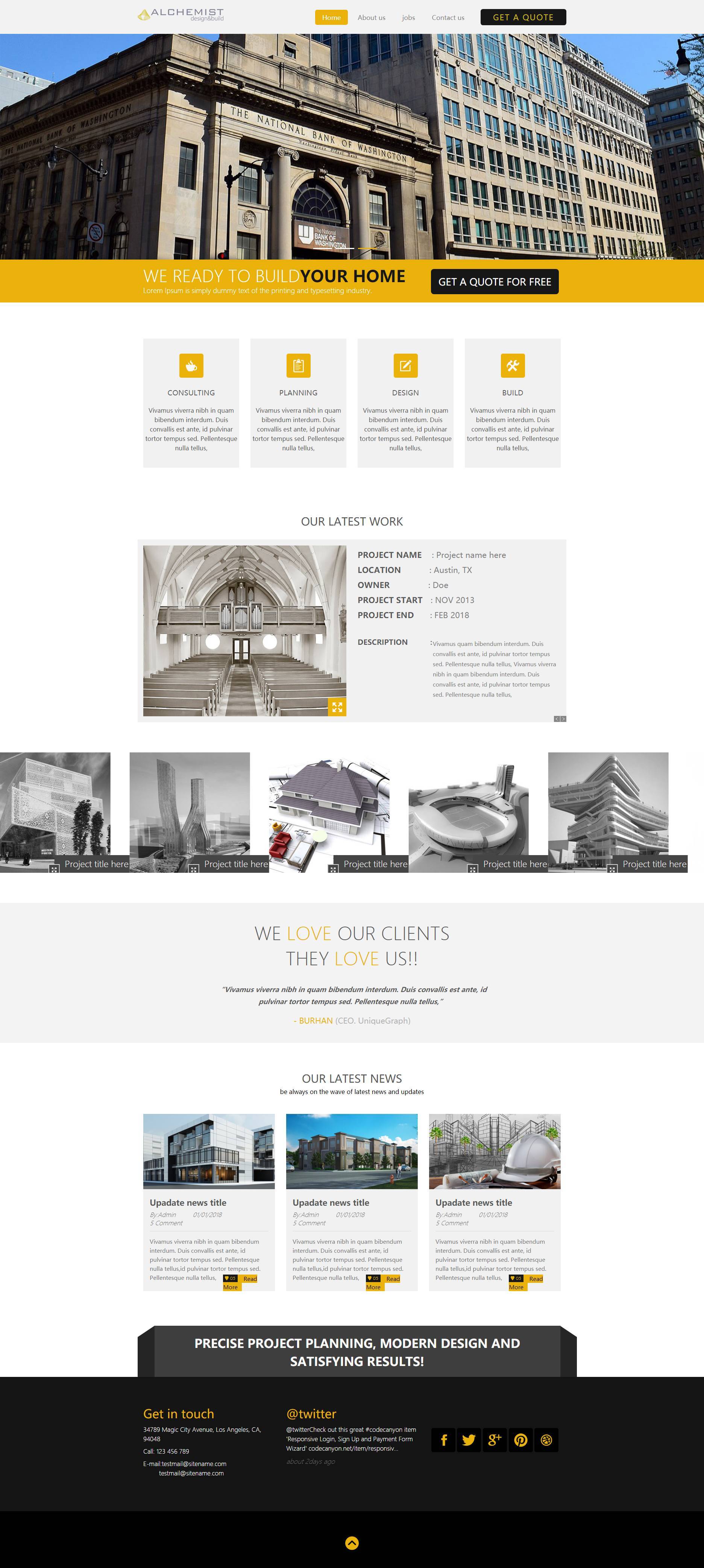 大气的建筑工程设计网站html模板