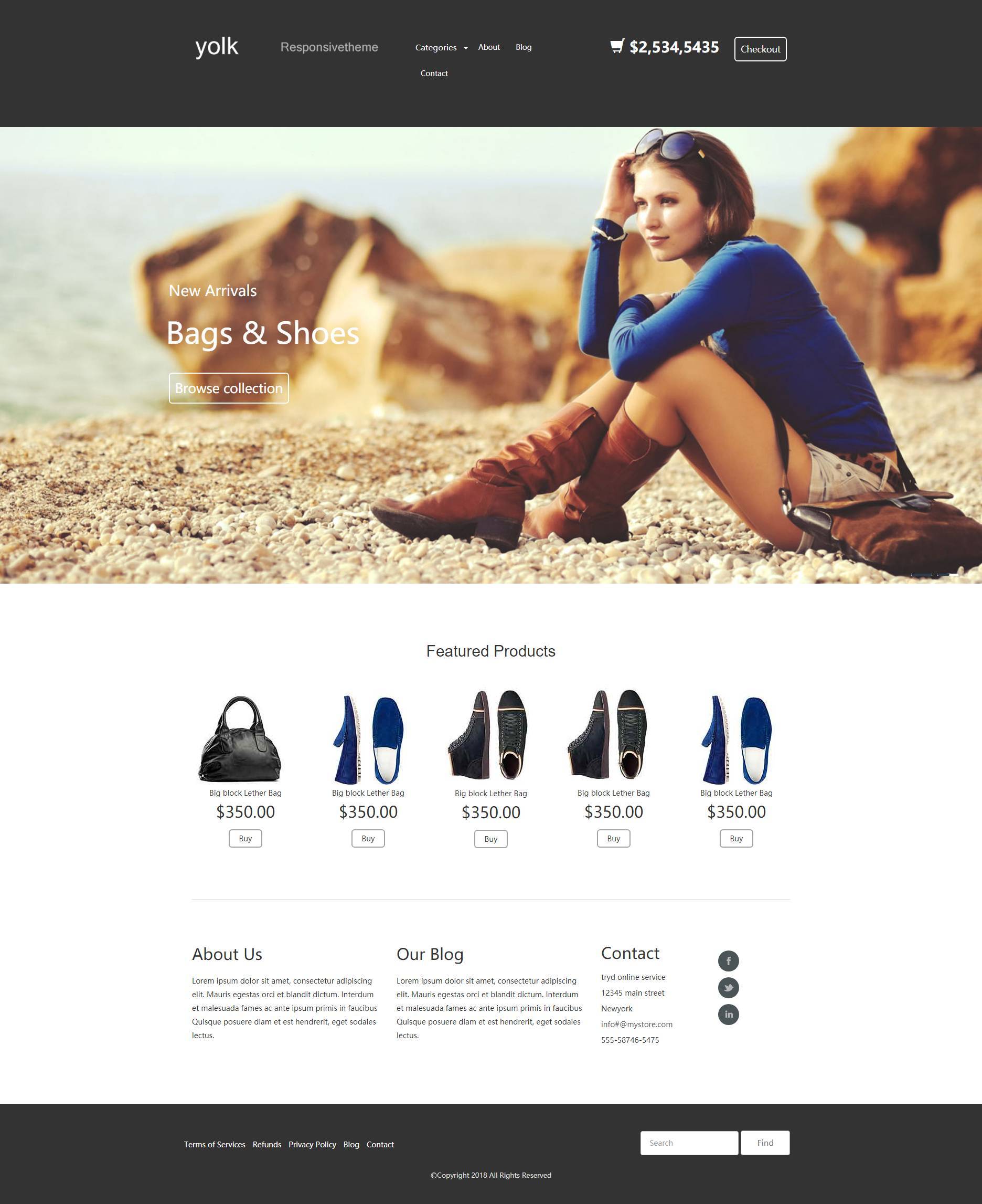 时尚大气的html鞋包商城电脑手机分端网站模板