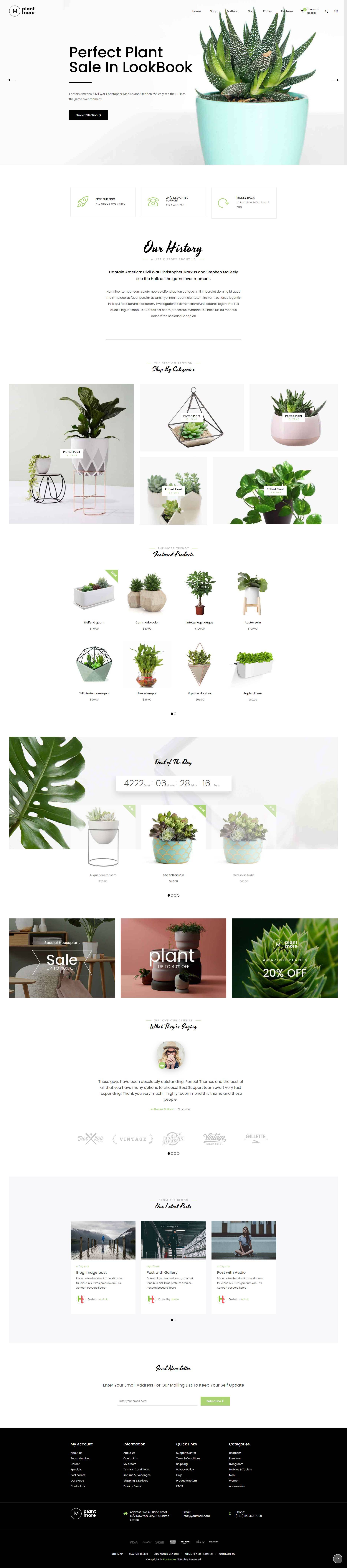 简洁精美的植物花卉商城网站HTML模板