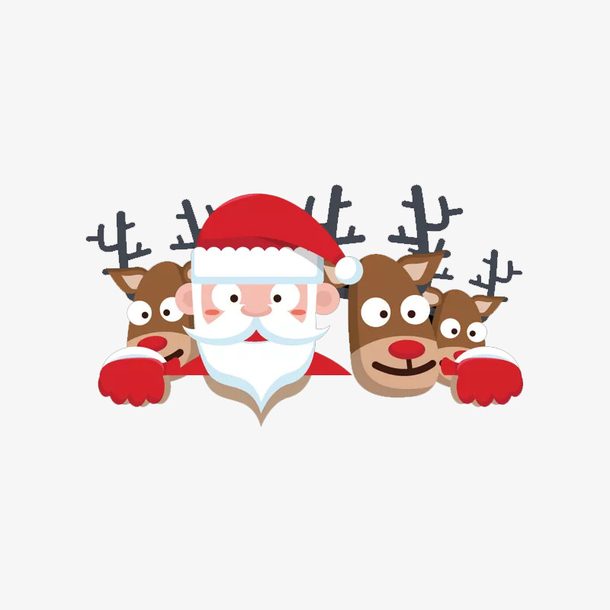 圣诞老人和三只小鹿