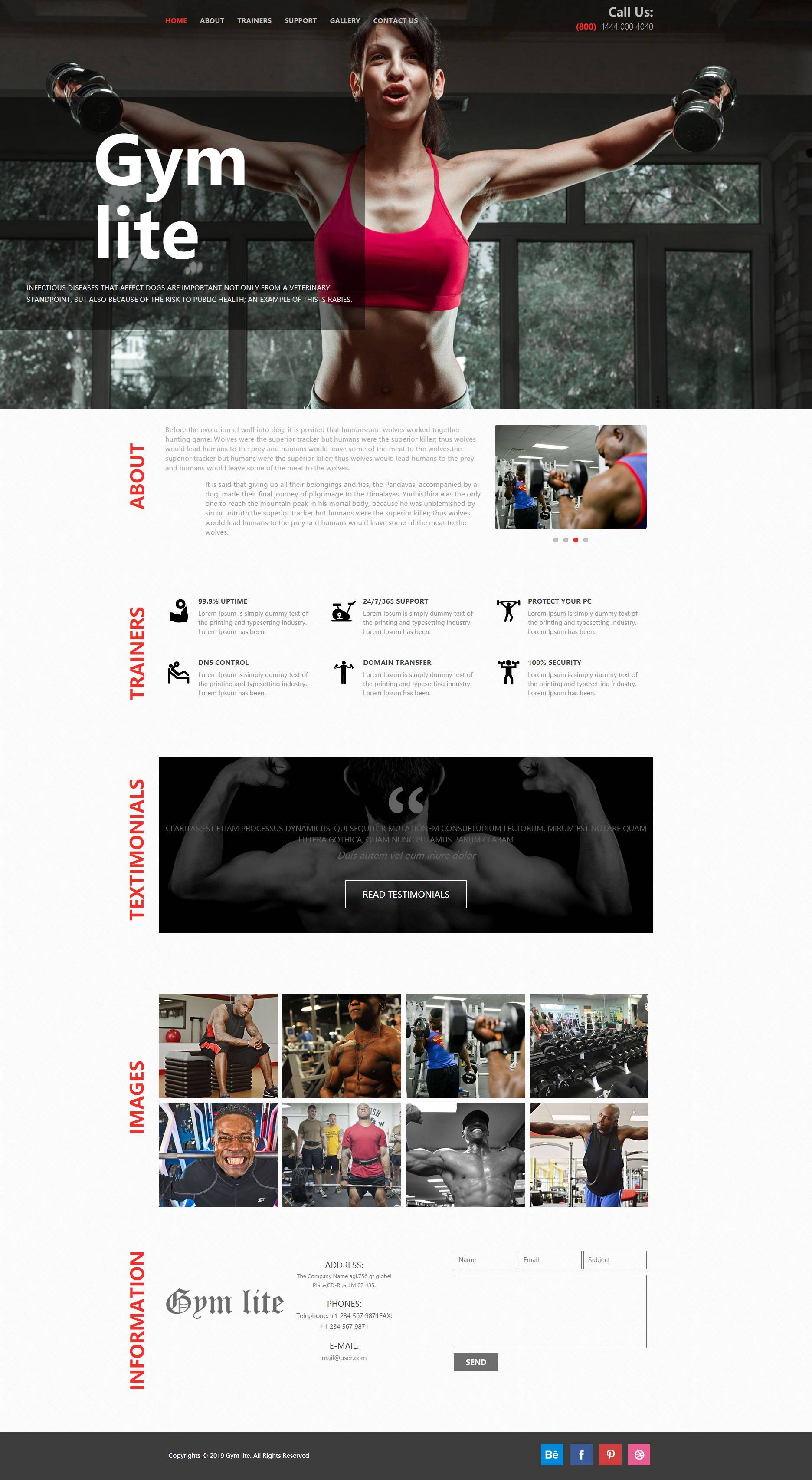 HTML大气的健身房健身俱乐部网站模板