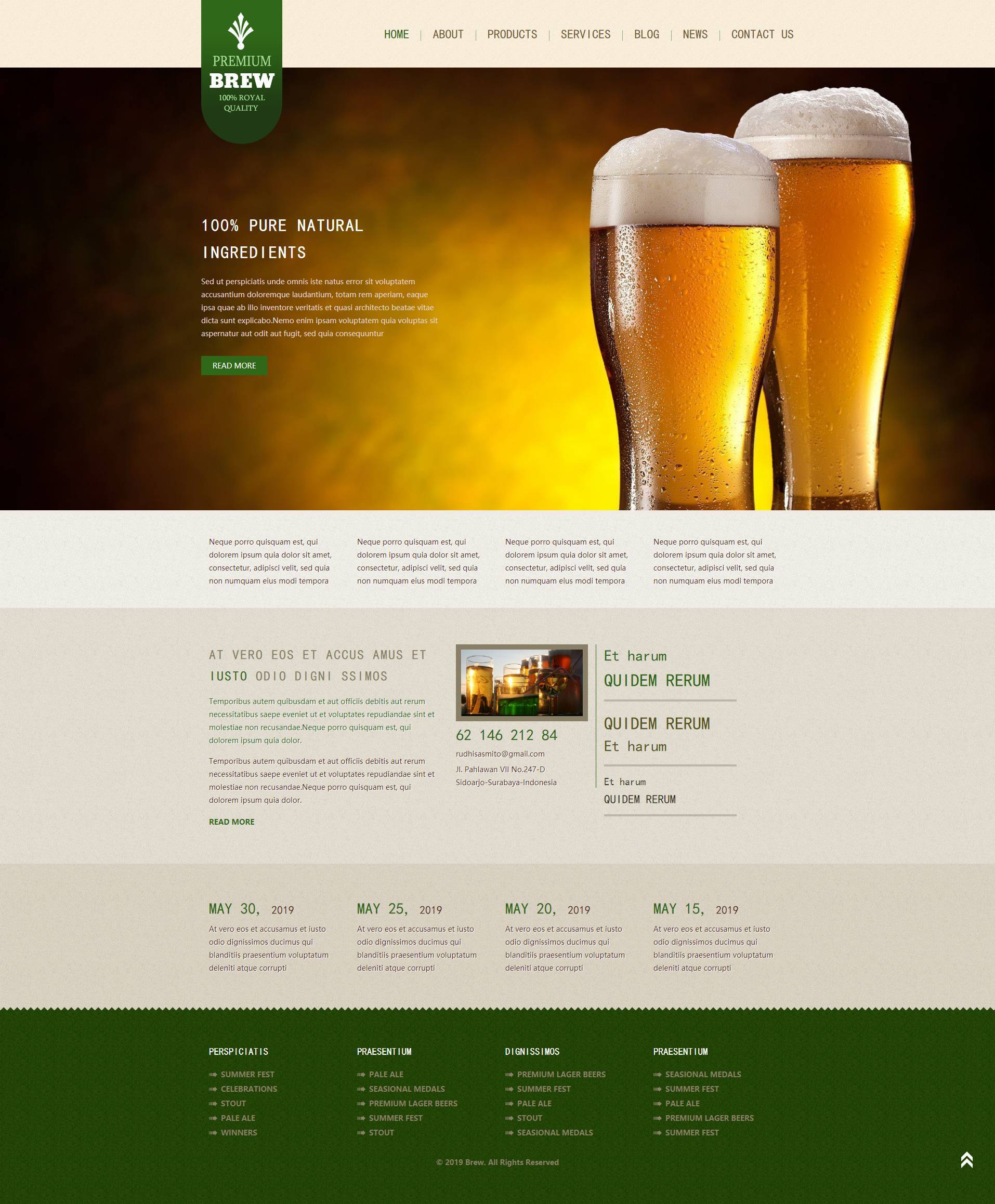 响应式通用html啤酒品牌网站模板