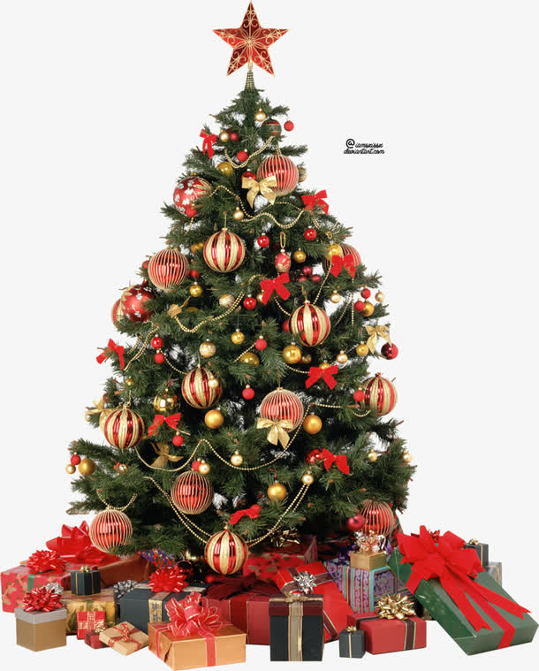 圣诞树上的礼盒花挂饰