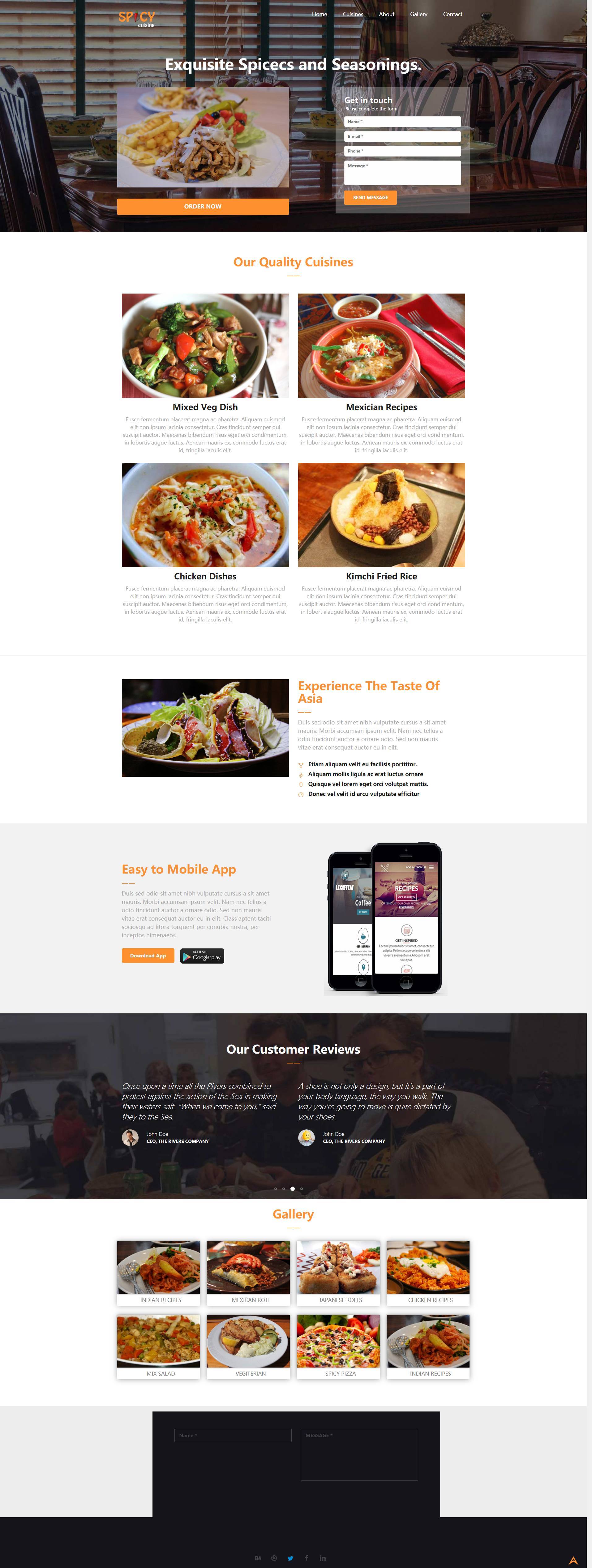 餐厅美食在线订餐HTML5网站前端模板