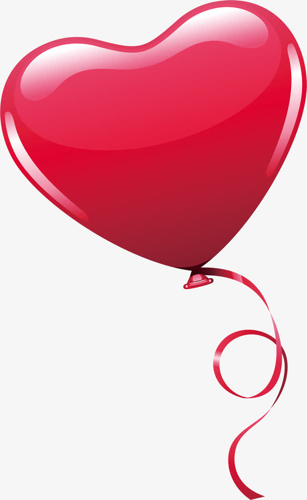 高清摄影手绘立体红色爱心气球