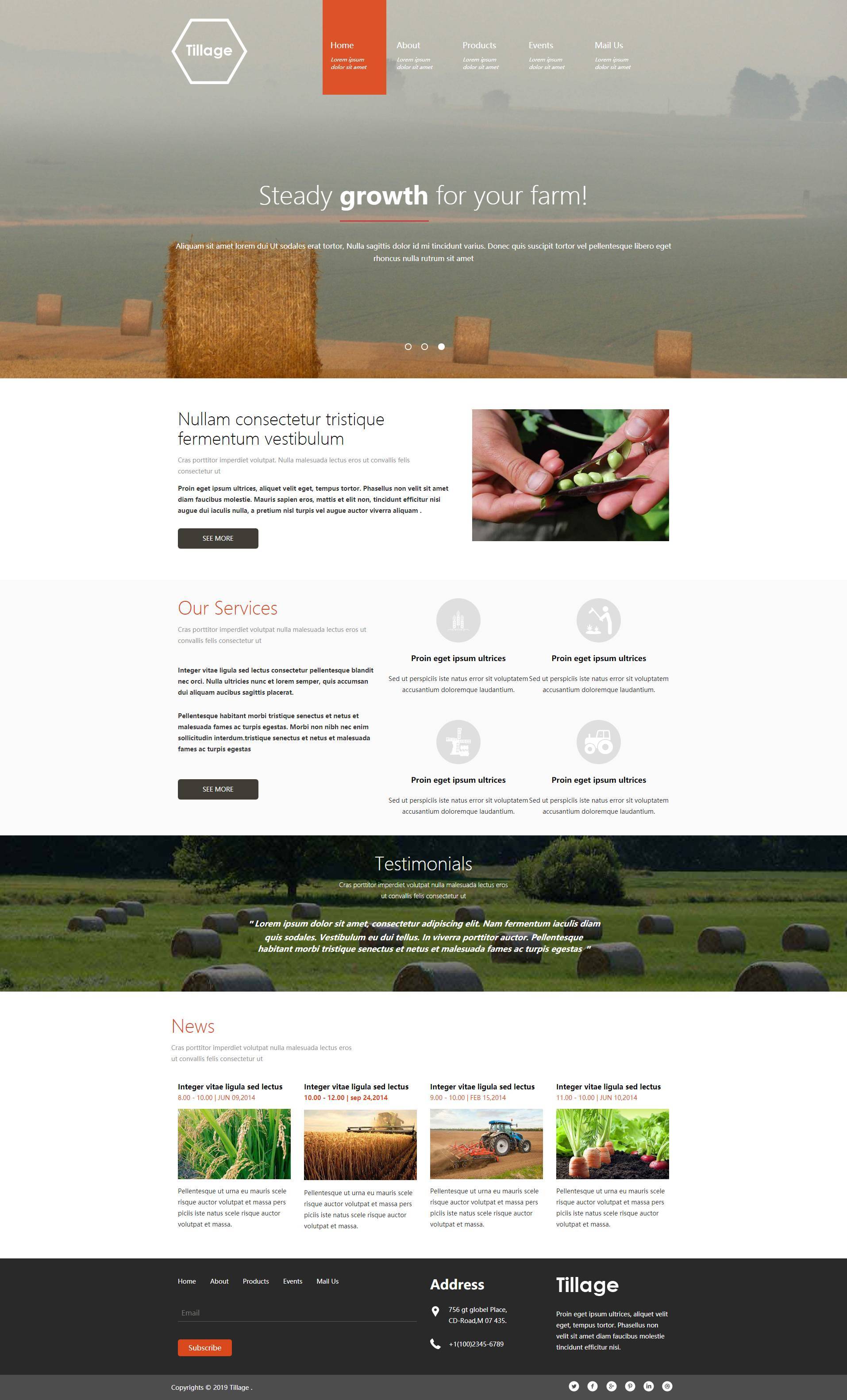 大气的农业收割生产网站bootstrap模板