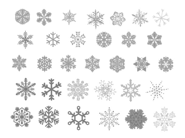 雪花图案精选，高清PNG透明图，节日氛围浓，圣诞设计素材免费下载