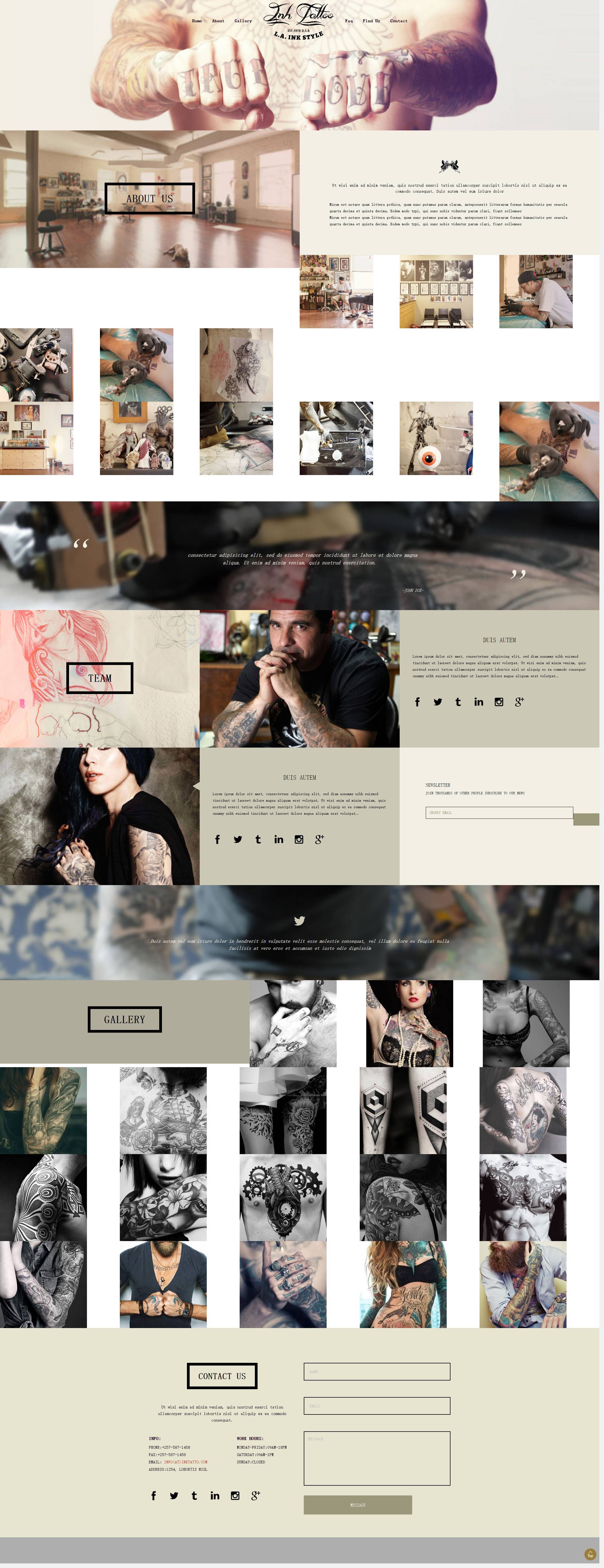 炫酷全屏html刺青纹身工作室网站模板