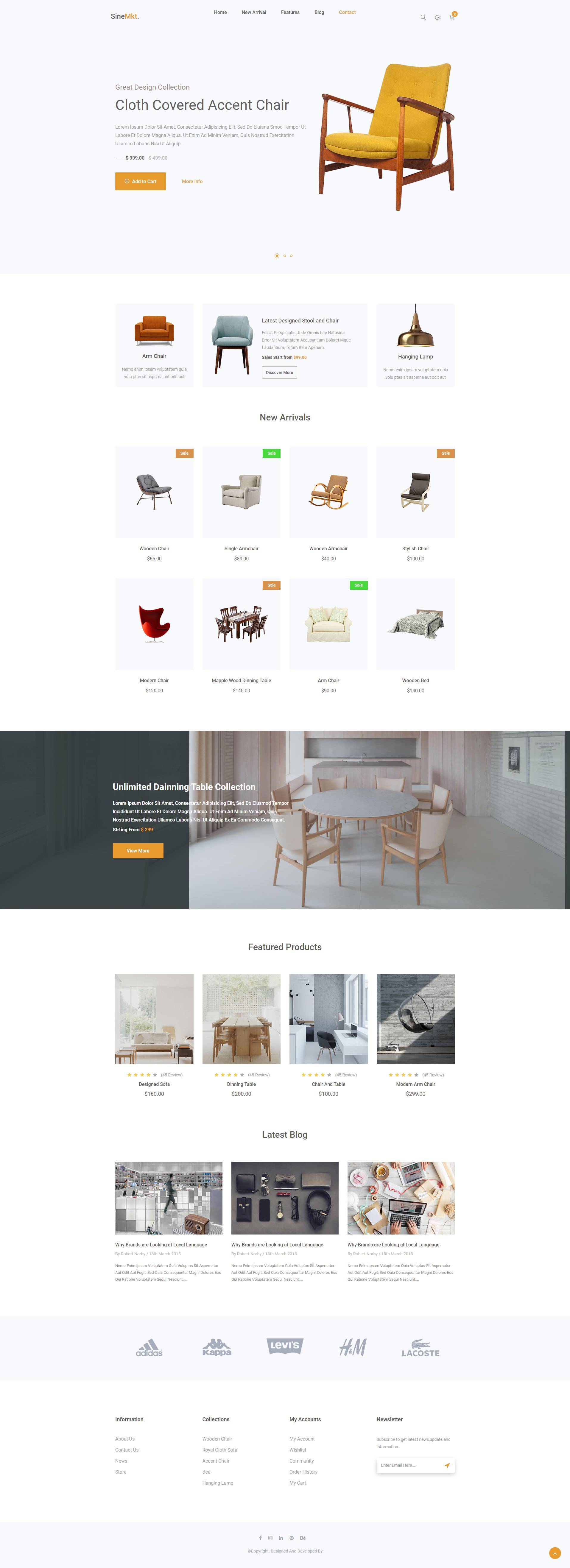 白色简洁家具商城网站前端模板html