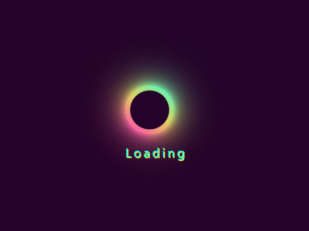 css3环形彩虹发光loading加载图标动画