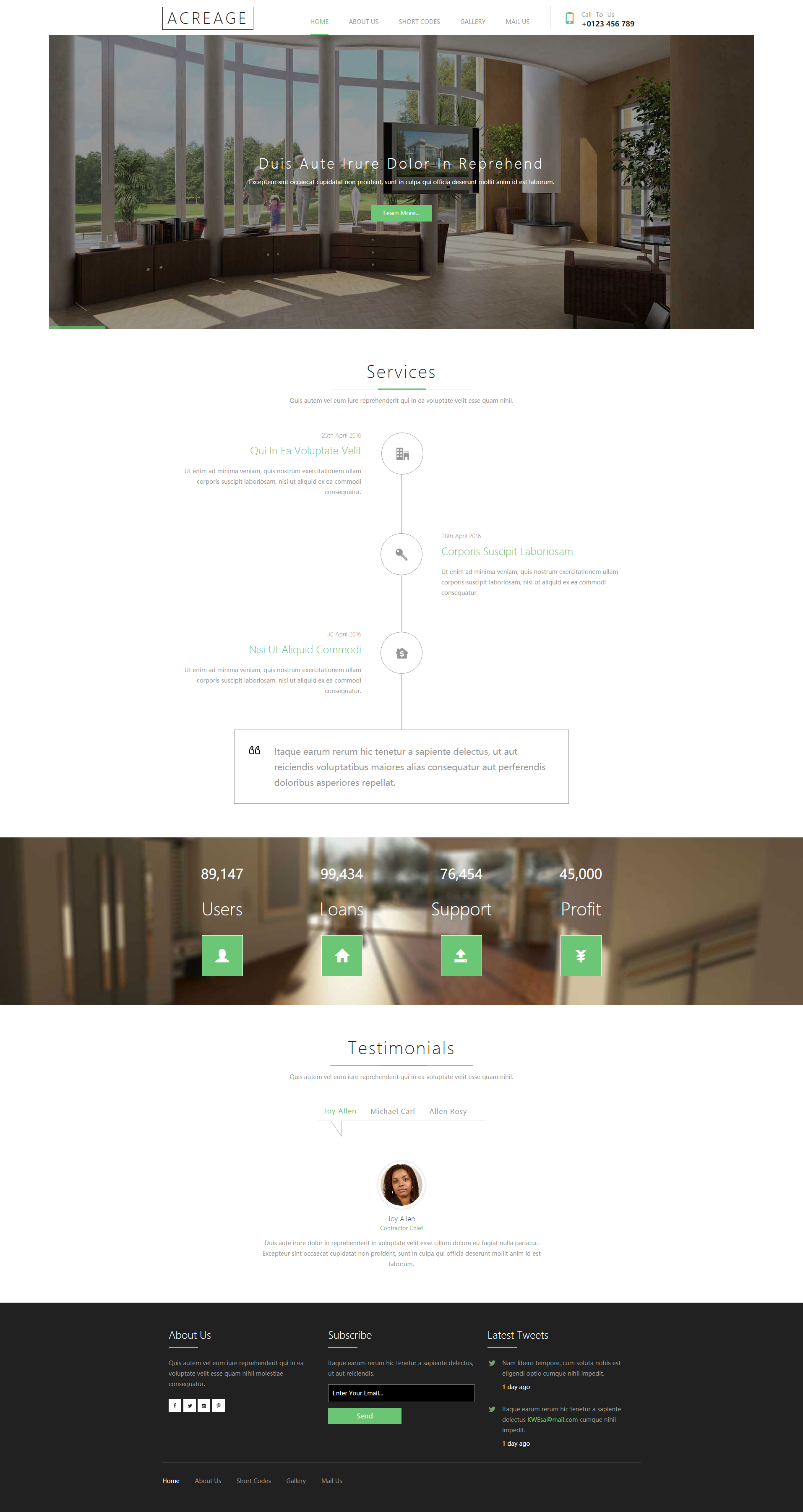 绿色简洁房地产中介公司网站html模板