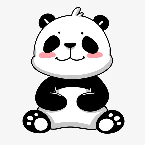 熊猫 动物 卡通 手绘 插画 可爱