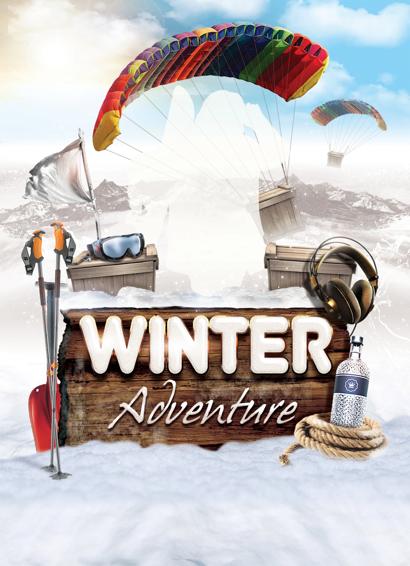 冬季滑雪度假旅游海报