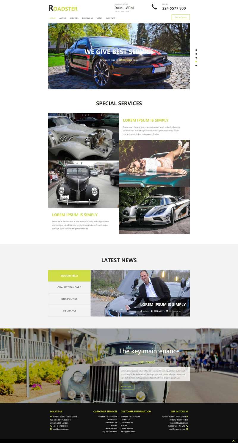 HTML大气的汽车俱乐部网站模板