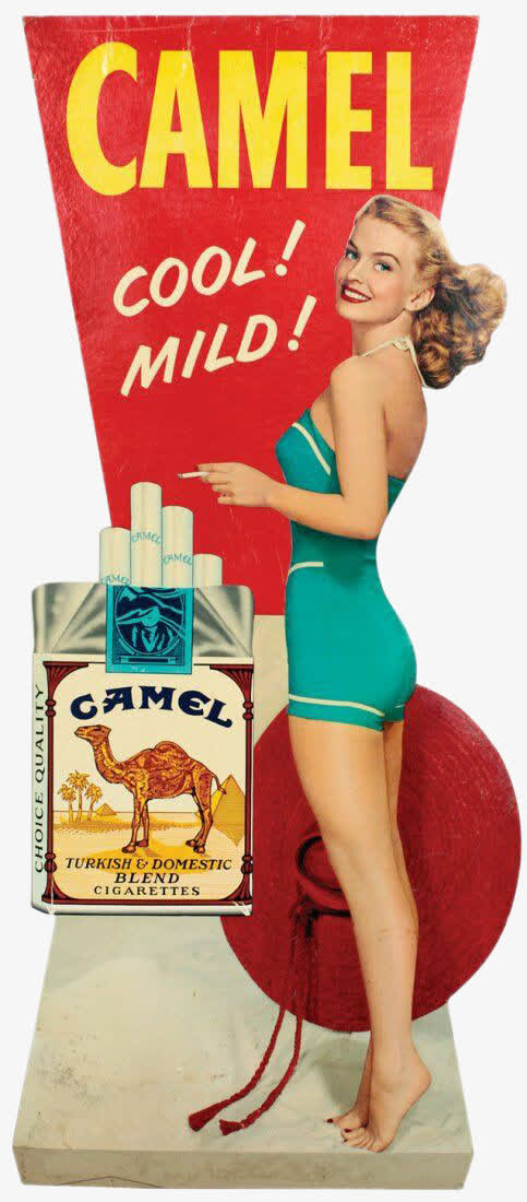 骆驼牌香烟海报设计与抽烟美女