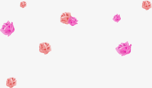手绘漂浮玫瑰花朵
