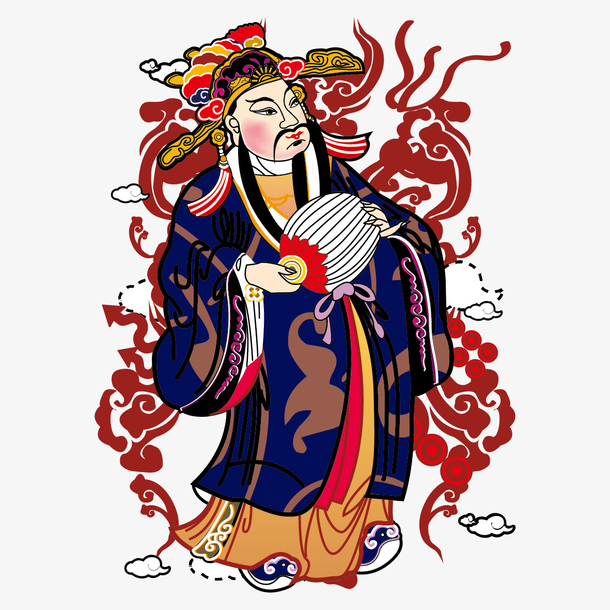 春节元素 新年 传统文化 财神