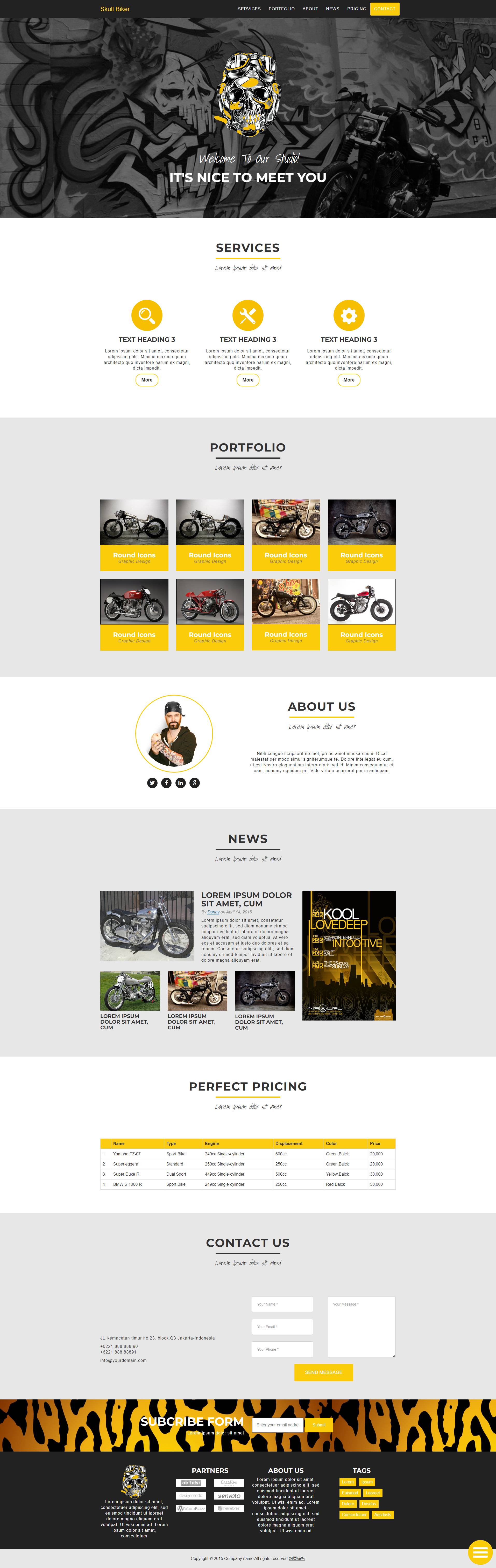 黑金主题机车摩托车俱乐部网站模板，html网站模板下载