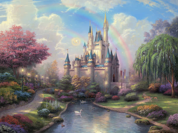 梦幻森林城堡海报背景