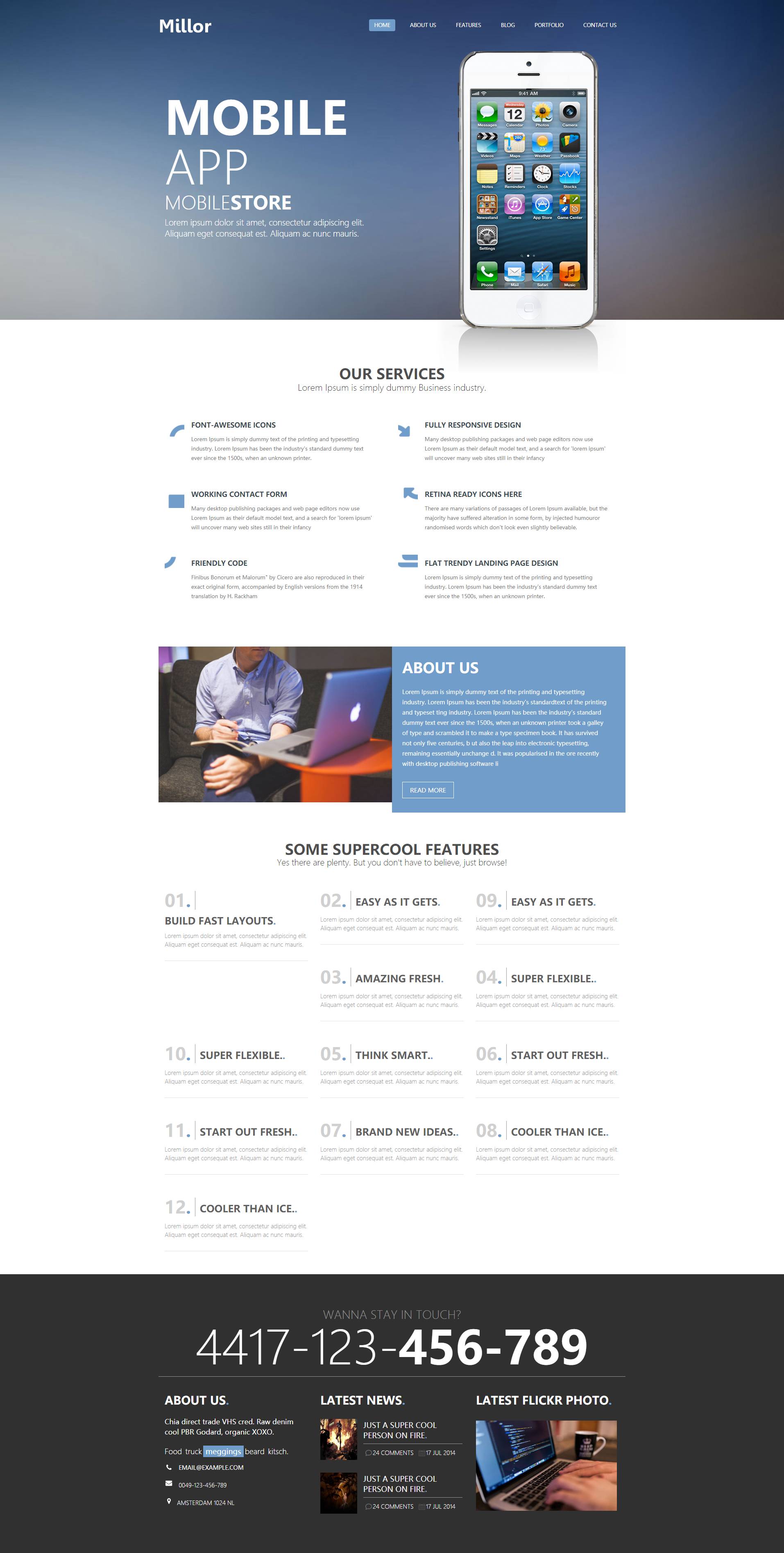 蓝色软件公司网站模板，企业html模板