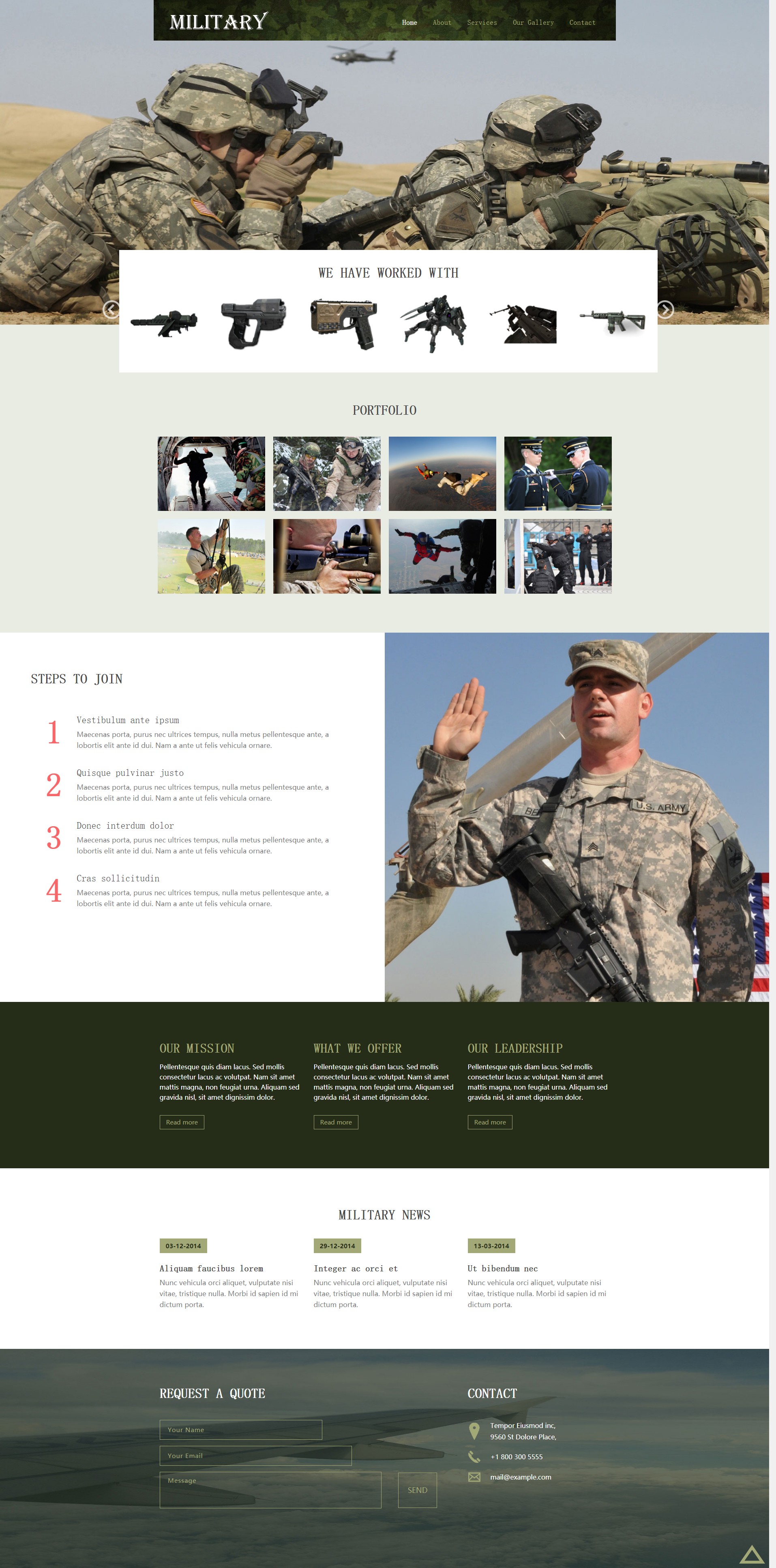 响应式户外军事拓展训练网站模板