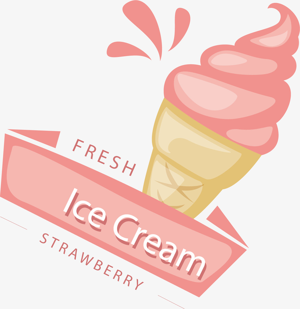 矢量图粉色冰淇淋