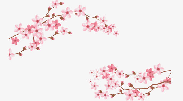 粉红日本樱花边框