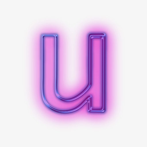 蓝紫色效果字母u