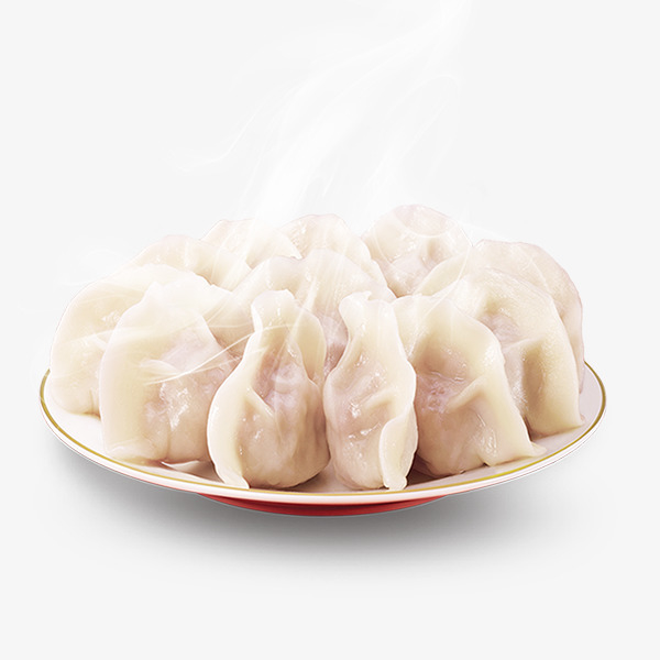 免抠盘子里的水饺烟雾装饰