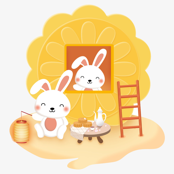 中秋节 中秋节 月饼 玉兔图片