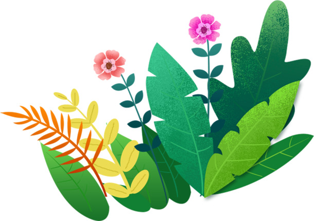 手绘花草PNG/PSD透明图片，高清装饰元素，免费下载